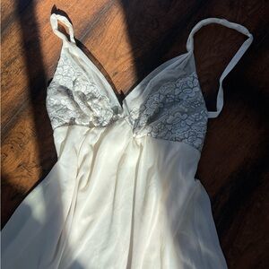 Elegant Lace Trimmed White Nightgown